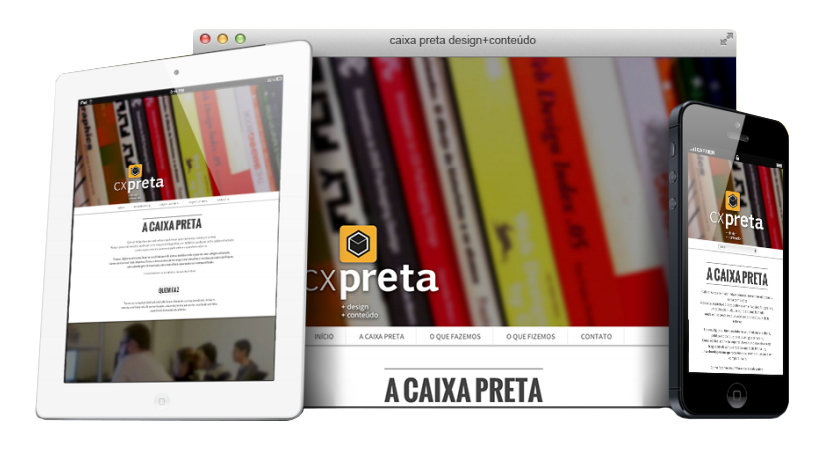 Interface Web e Mobile da Caixa Preta Design